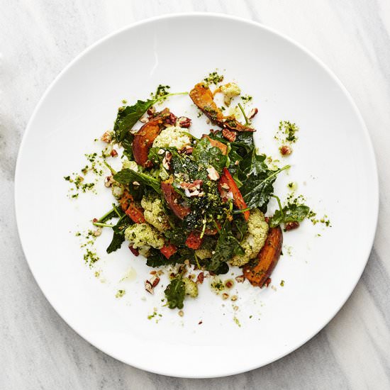 Kale Pecan Pesto Salad - Recipe photo by SweetPotatoSoul