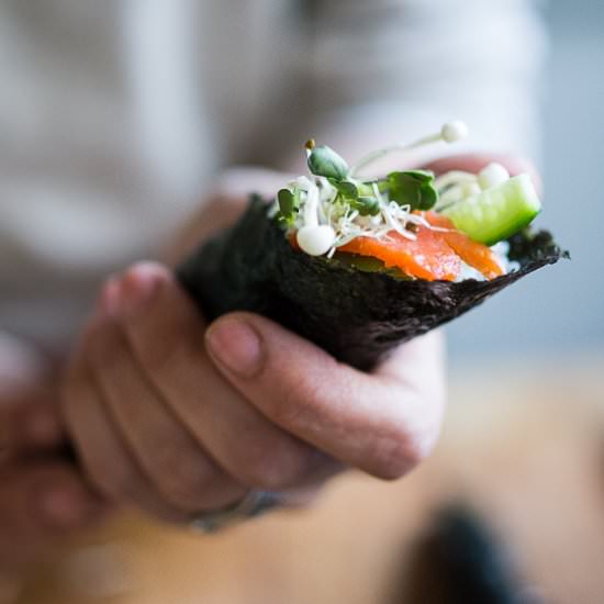 Temaki Hand Rolls - Recipe photo by Feasting at Home