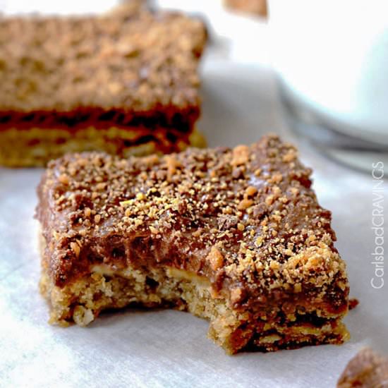 Peanut Butter Cookie Bars - Recipe photo by carlsbadcravings