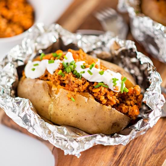 Baked potatoes with veal ragu - Recipe photo by Adore Foods