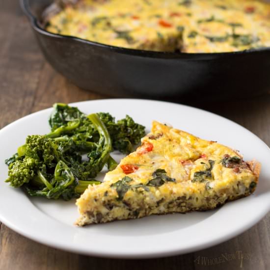 Sausage Pizza Frittata - Recipe photo by awholenewtwist.com