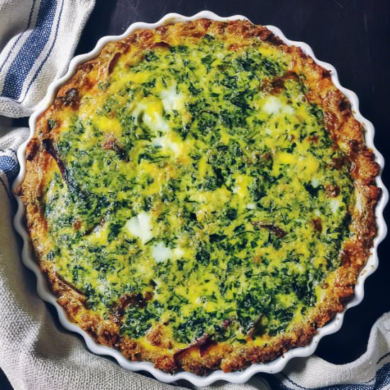 Spinach Turkey Bacon Quiche - Recipe photo by feelgoodfoodblog