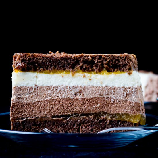 Cake with Triple Chocolate Mousse - Recipe photo by roxyskitchen