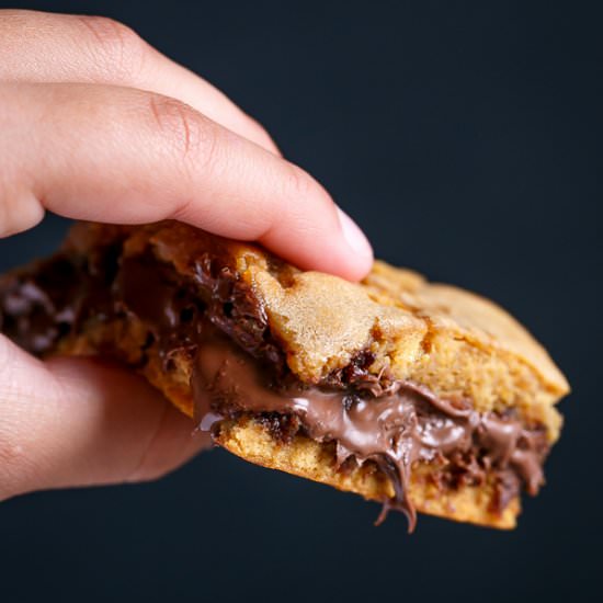 Nutella Salted Caramel Blondies - Recipe photo by Cafe Delites
