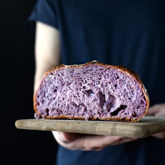Purple Yam Country Loaf - Recipe photo by Mandy Lee @ Lady and Pups