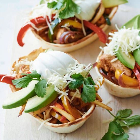 Poblano Chicken Fajita Taco Boats - Recipe photo by gdalkin