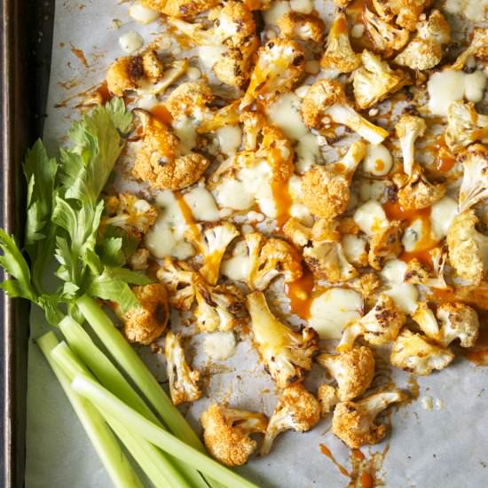 Buffalo Cauliflower w/ Blue Cheese - Recipe photo by RelishingIt