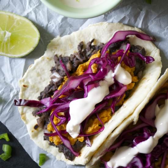 Sweet Potato and Black Bean Tacos - Recipe photo by RelishingIt