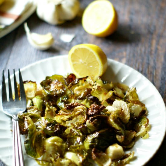Lemon Garlic Brussels Sprout Chips - Recipe photo by MyLifeCookbook