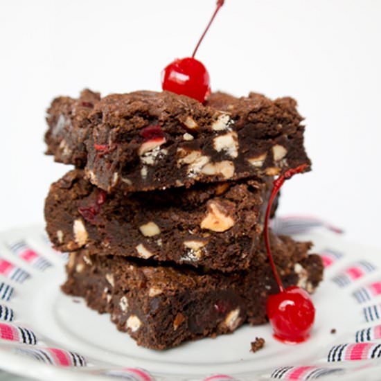Maraschino Cherry Almond Brownie - Recipe photo by The Sugar Coated Cottage