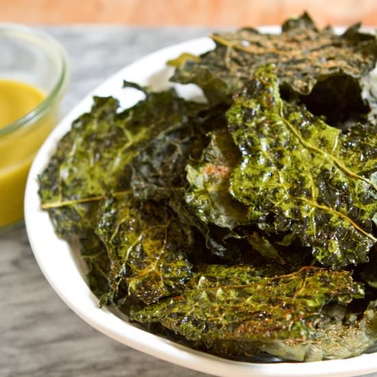 Caesar Kale Chips with Dip - Recipe photo by littlemarketkitchen