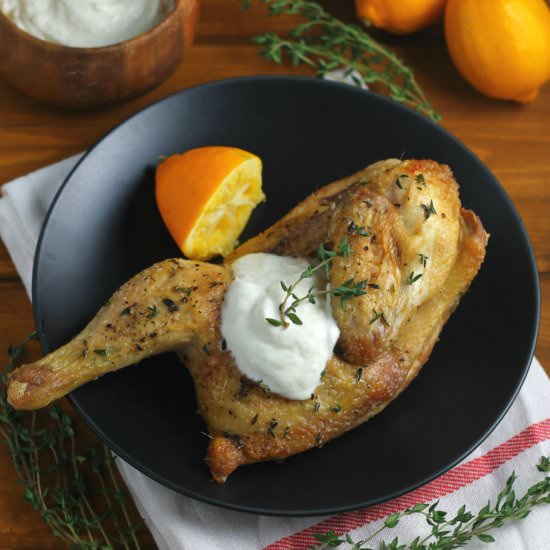 Roasted Chicken with Lemony Ricotta - Recipe photo by strictlydelicious