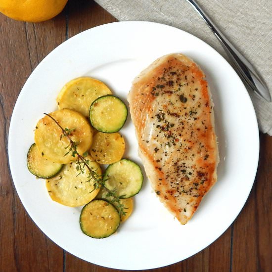 Lemon-Thyme Chicken & Zucchini - Recipe photo by strawmarysmith