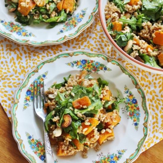 Cumin Roasted Pumpkin & Rice Salad - Recipe photo by Thoroughly Nourished Life
