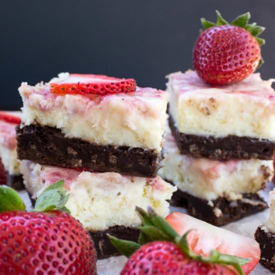 Strawberry Cheesecake Brownies - Recipe photo by SugarSpunRun