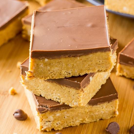 No-Bake Chocolate Peanut Butter Bar - Recipe photo by Deliciously Sprinkled