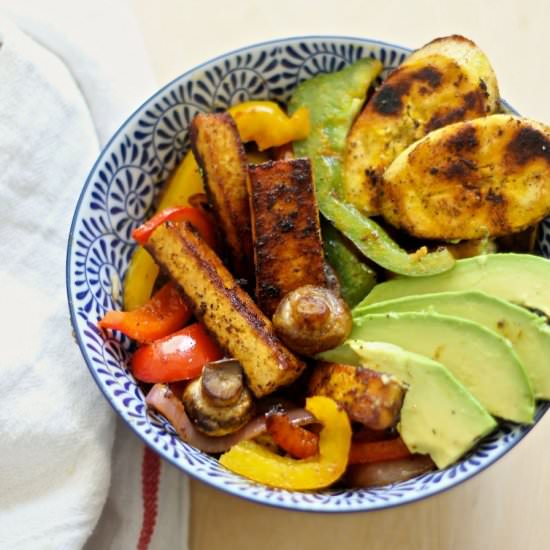 Caribbean BBQ Tofu Vegetable Bowl - Recipe photo by thegirlonbloor