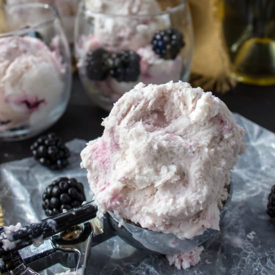 Moscato & Blackberry Ice Cream - Recipe photo by SugarSpunRun