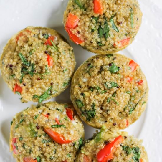 Veggie Avocado Quinoa Frittatas - Recipe photo by ambitiouskitchen