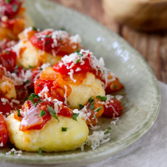 Queso Fresco Dumplings - Recipe photo by a communal table
