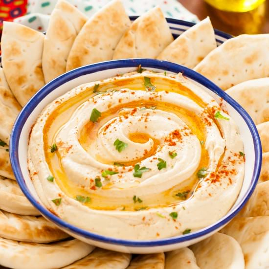 Classic Smooth Hummus - Recipe photo by My Natural Family