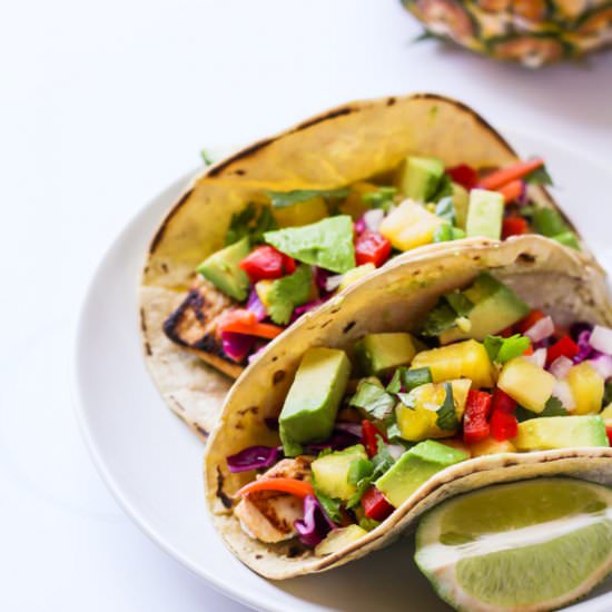 Mahi Mahi Tacos & Pineapple Salsa - Recipe photo by balancedberry