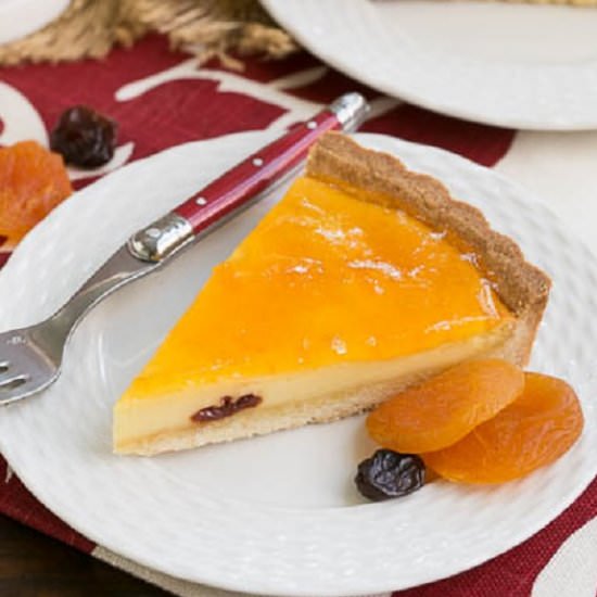 Apricot Glazed Cheesecake Tart - Recipe photo by thatskinnychickcanbake