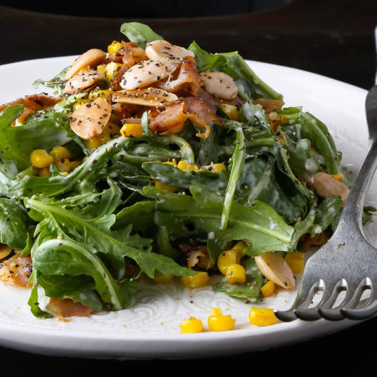 Spicy Greens with Corn and Manchego - Recipe photo by therightrecipe