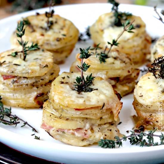 Gruyere and Ham Potato Stacks - Recipe photo by carlsbadcravings
