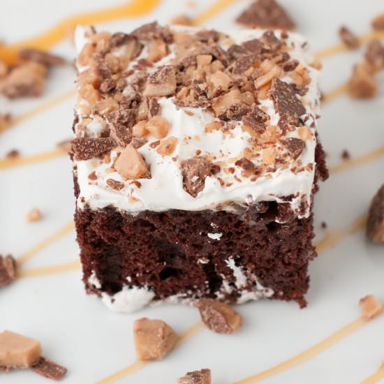 Caramel Infused Heath Bar Cake - Recipe photo by mywifecancook