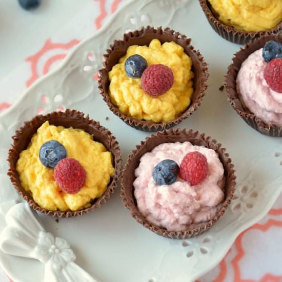 Chocolate Cups Filled With Mousse - Recipe photo by ruchiskitchen