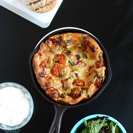 Tomato Zucchini Clafoutis - Recipe photo by justjfaye