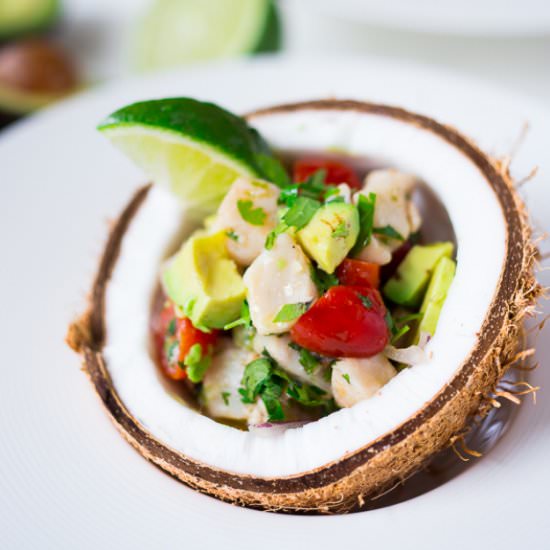 Ceviche with Avocado - Recipe photo by Feasting at Home