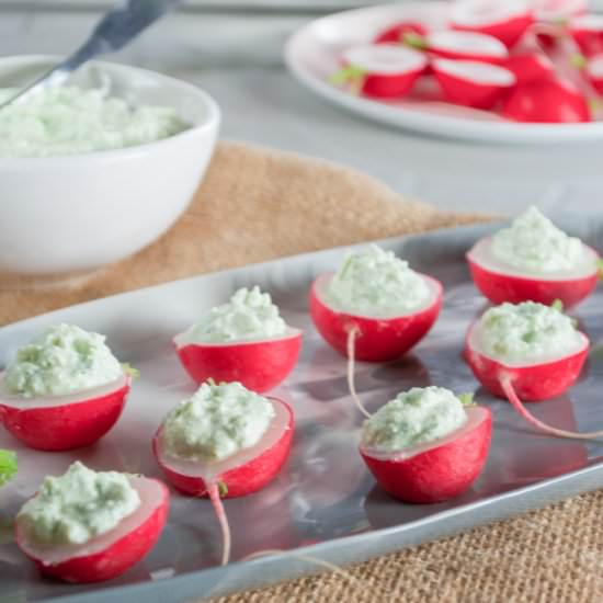 Deviled Radishes with Herbed Feta - Recipe photo by dannaklein
