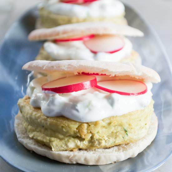 Chickpea Burgers with Tzatziki - Recipe photo by dannaklein