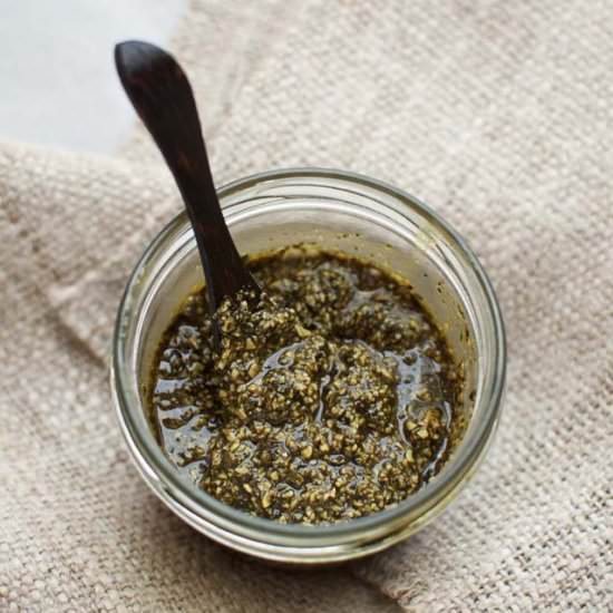 Roasted pumpkin seed pesto - Recipe photo by mydailysourdoughbread