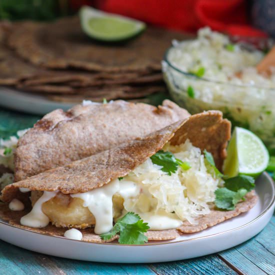 Beer Battered Reuben Fish Tacos - Recipe photo by WhatJewWannaEat