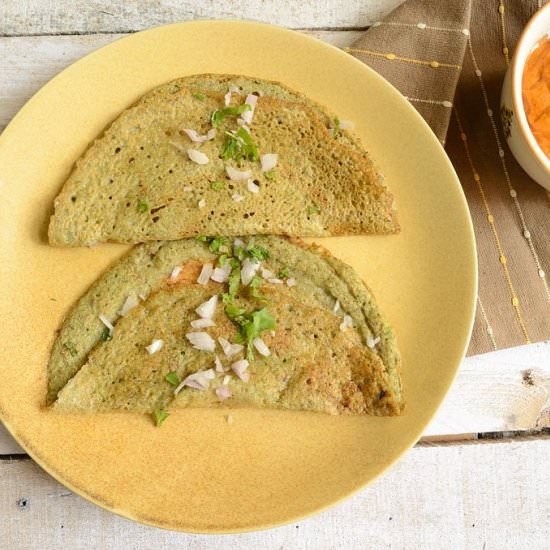 Green Gram Lentils Crepes - Recipe photo by currytrail