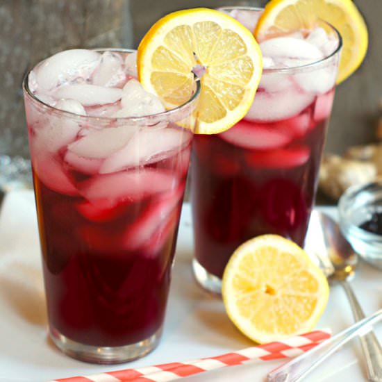 Hibiscus-Ginger Soda - Recipe photo by fearlesshomemaker