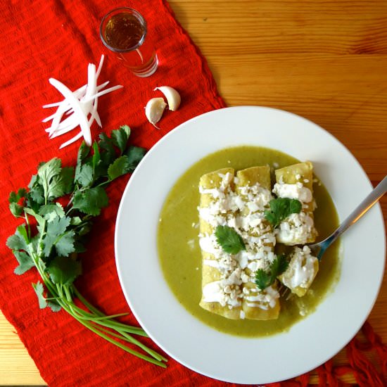 Enchiladas Verdes - Recipe photo by OnePricklyPear