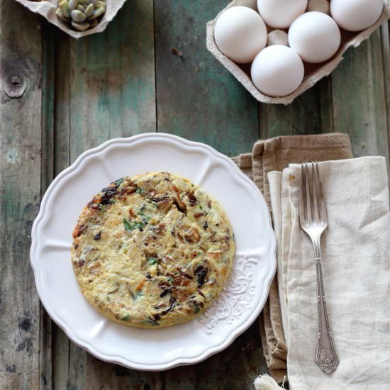 Codfish omelette with onions - Recipe photo by Mi Gran Diversion