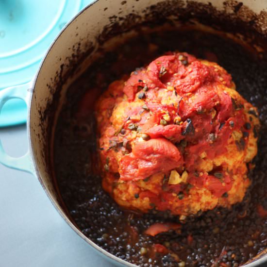 Whole-roasted cauliflower - Recipe photo by JessicaTom