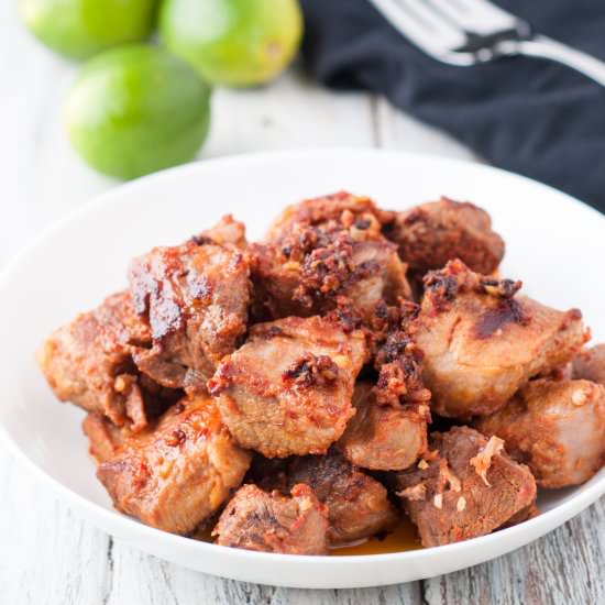 Portuguese Marinated Pork -Torresmo - Recipe photo by photosandfood