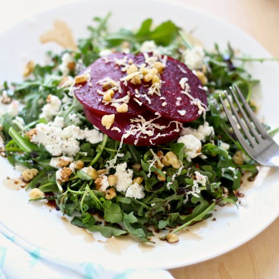 Roasted Beet Salad with Arugula - Recipe photo by thegirlonbloor