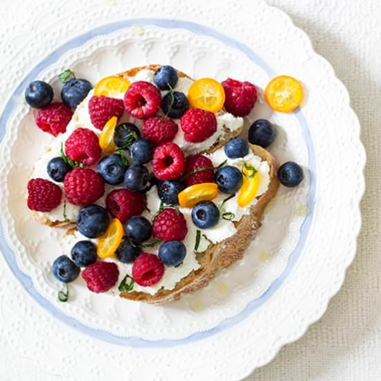 Ricotta Toast with Fresh Berries - Recipe photo by CieraDesign