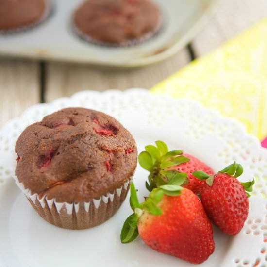 Chocolate Strawberry Muffins - Recipe photo by JBraddockRD