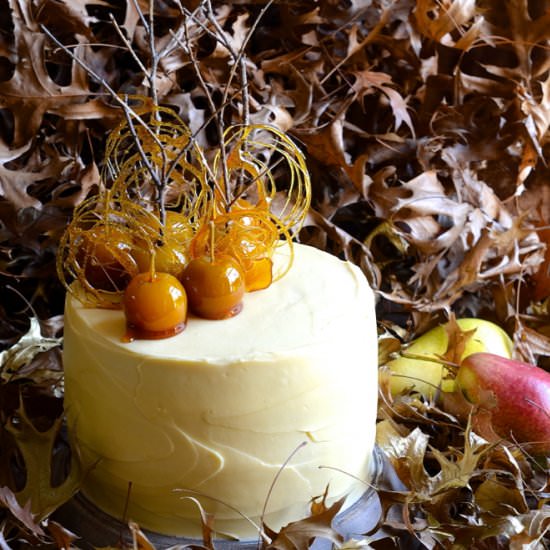 Pear cake with maple mascarpone - Recipe photo by Bibbyskitchenat36