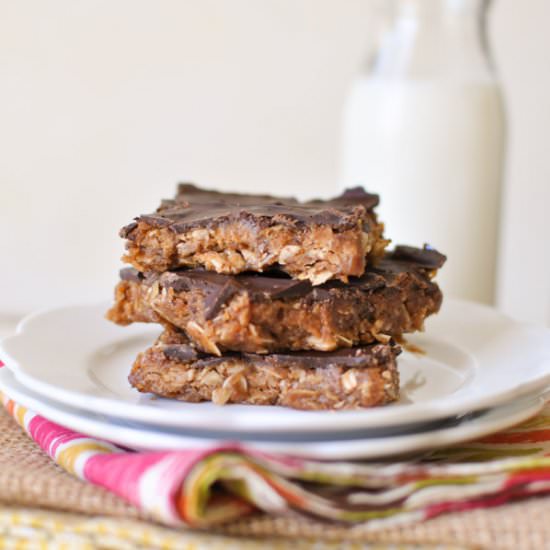 No Bake Peanut Butter Oat Bars - Recipe photo by mypurplespoon