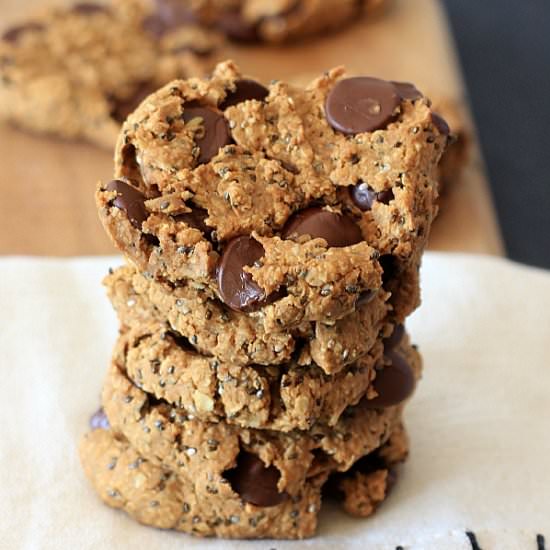 Oatmeal PB Chocolate Chip Cookies - Recipe photo by thespicyrd
