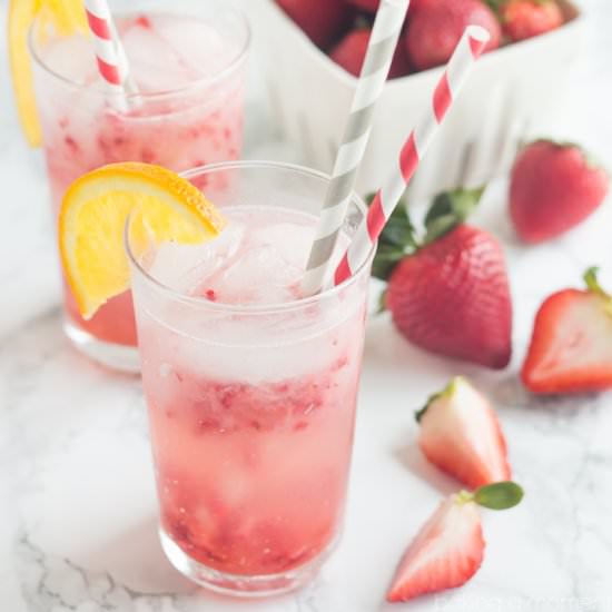 Strawberry Orange Blossom Sparkler - Recipe photo by Baking a Moment